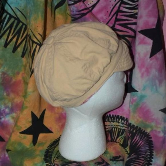 🧡4 for $20 Women's Cotton Conductor Hat Cap Small Brim Baseball Beige - Picture 2 of 2